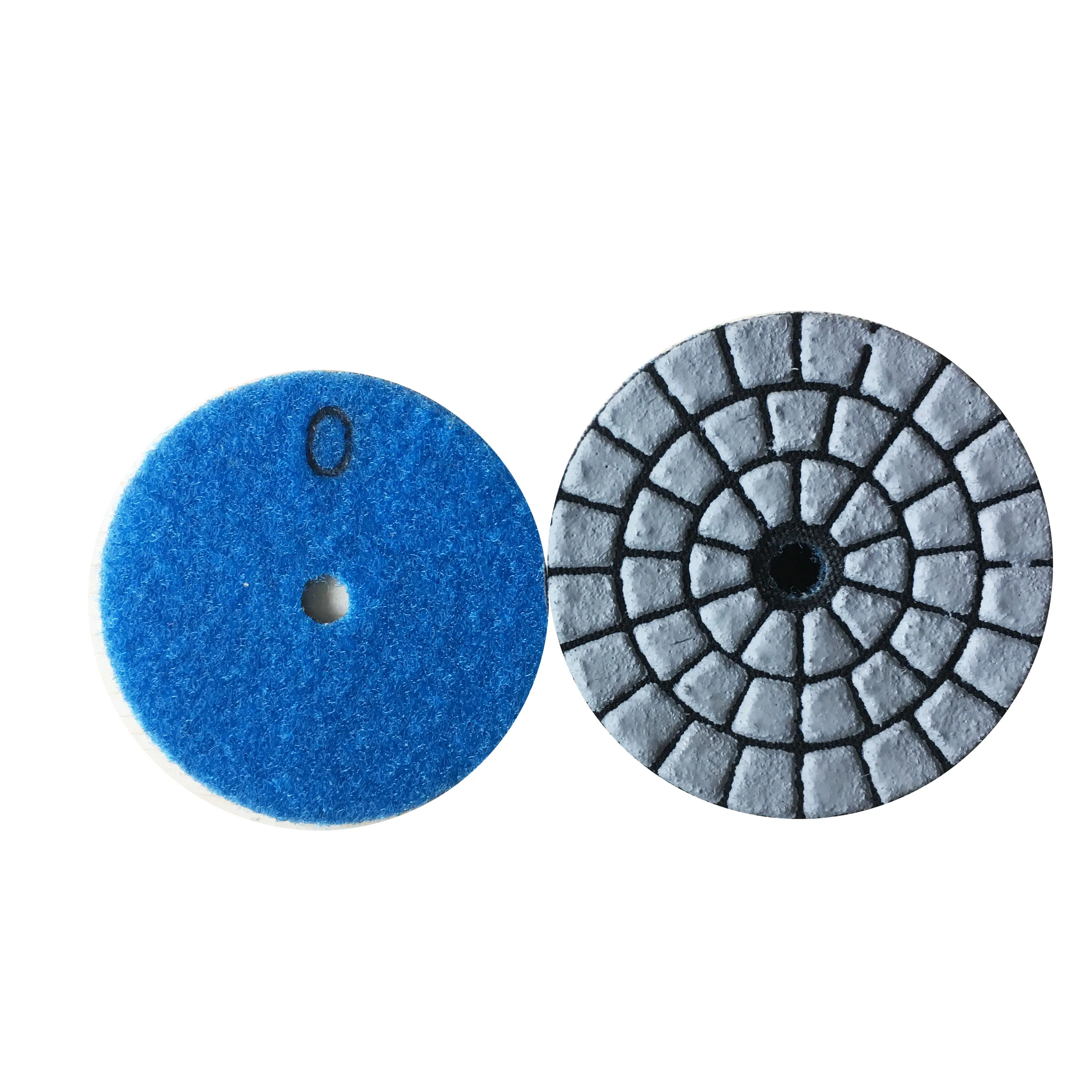 

High gloss 1Set 7Grit 4" 100MM Diamond Grinding pad Dry Mirror polishing pad with trapezoid sheet for tiles