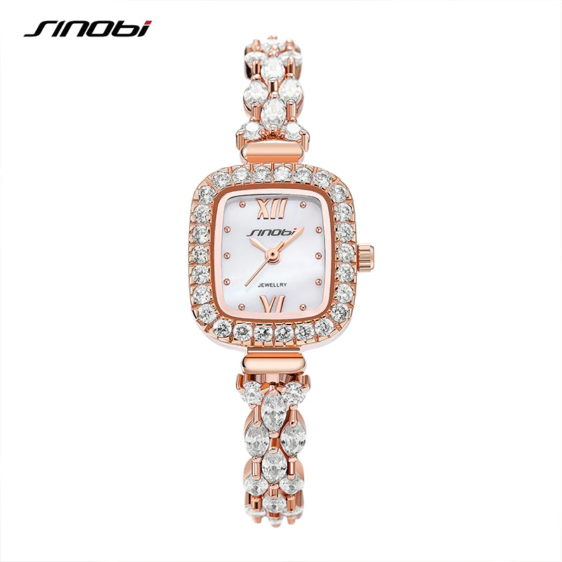 Sinobi Fashion High Quality Woman Watches Top Luxury Women New Quartz Wristwatches Diamond Ladies Jewelry Clock Relogio Feminino