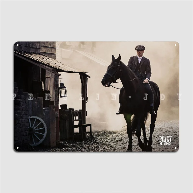 Tommy Shelby On A Horse Poster Wood Plaque Cinema Living Room Mural Decoration Plates Wooden Sign Poster