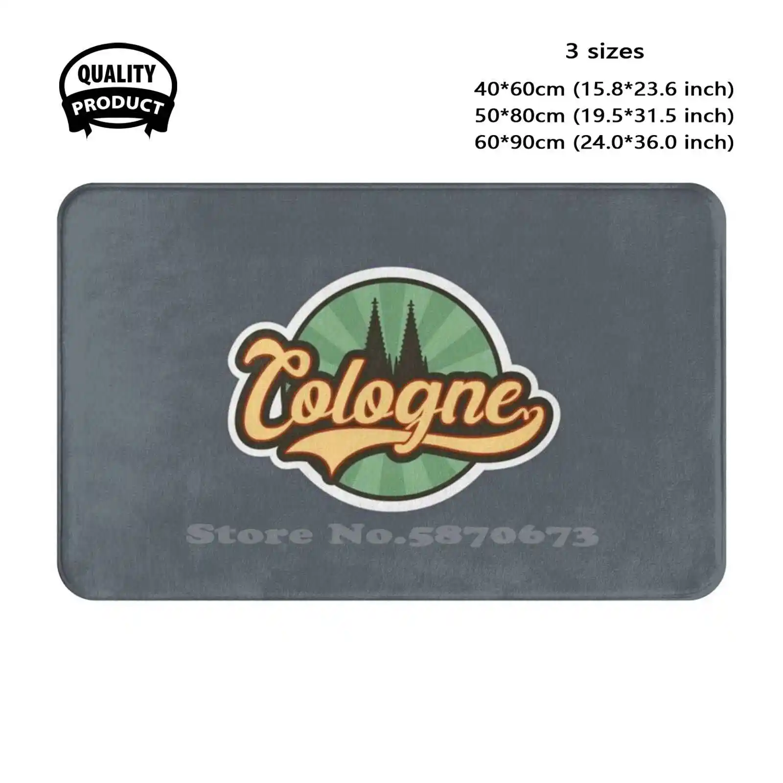 Cologne Vintage Soft Cushion Home Carpet Door Mat Car Rug Vintage Retro Old School Home Town City Favorite Favourite Souvenir