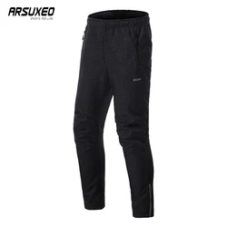 ARSUXEO Winter Warm Fleece Cycling Pants Windproof Bike Pants Men Women Reflective Riding Sports Trousers MTB Bicycle Pants