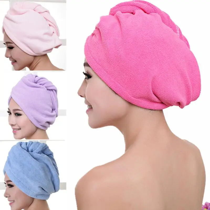 70g Microfiber Hair Drying Towel Wrap Turban Head Hat Bun Cap Shower Dry Microfiber Bath Tower 10 Colors LX2848