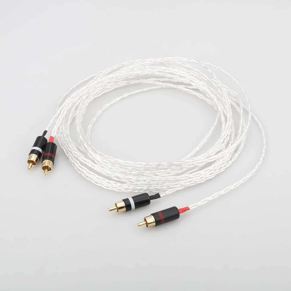 

3AG Silver audio cable Hifi RCA interconnect cable with Gold plated plug for Amplifier CD player