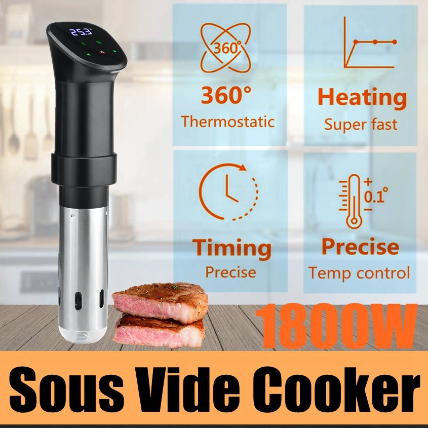 Powerful Vacuum Sous Vide Cooker 1800W Precision Cooker Immersion Circulator Accurate Cooking LCD Digital Timer Cooking Machines