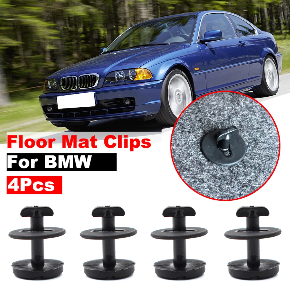 

4Pcs Car Carpet Floor Mat Clips Twist With Washers For BMW E32 E36 E46 E38 E39 82119410191 Holders Fixing Grips Buckles Clamps