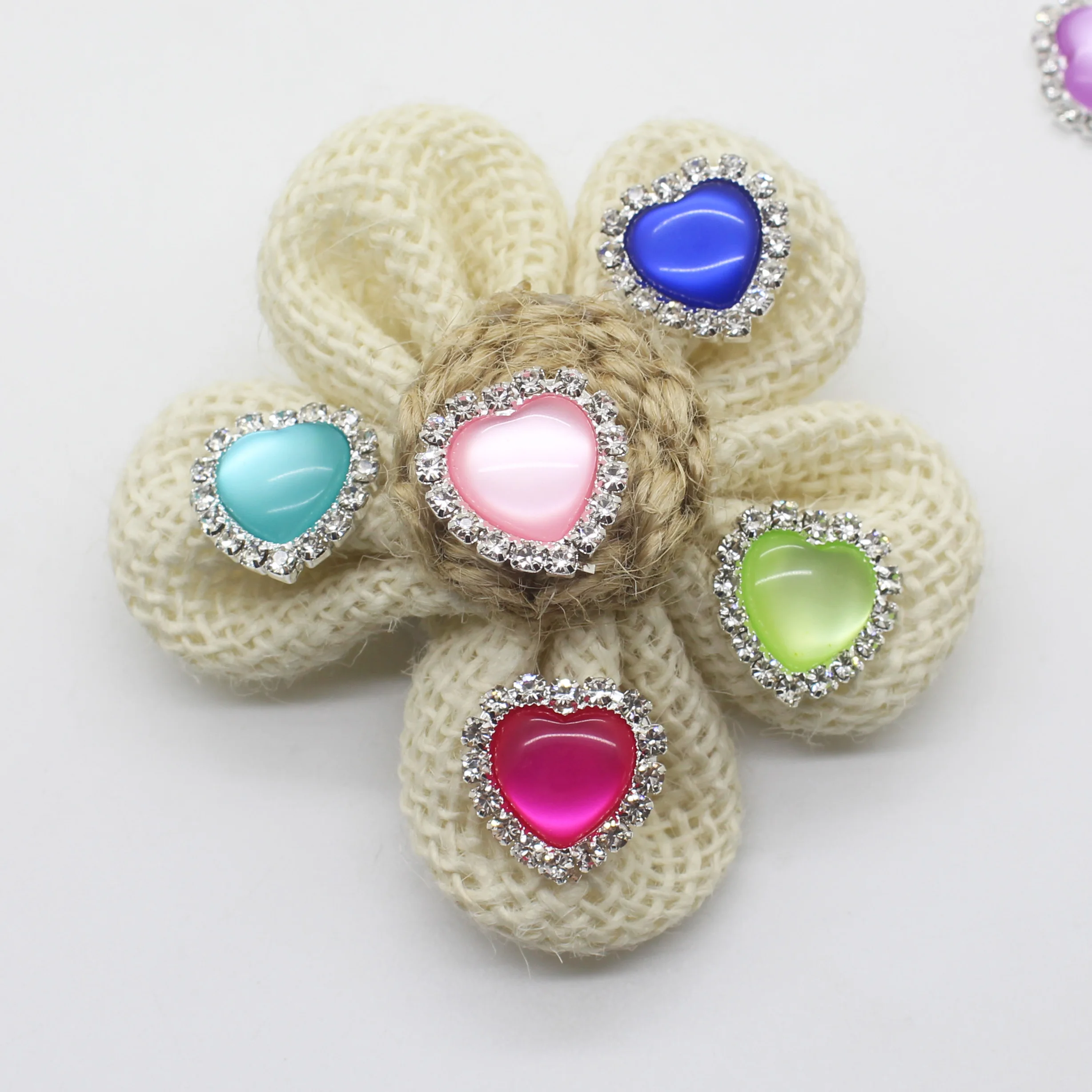 10Pcs 18mm Heart Resin Pebbles Rhinestone Buttons Flat Back Embellishments For Craft DIY Making Jewelry Decoration Accessories