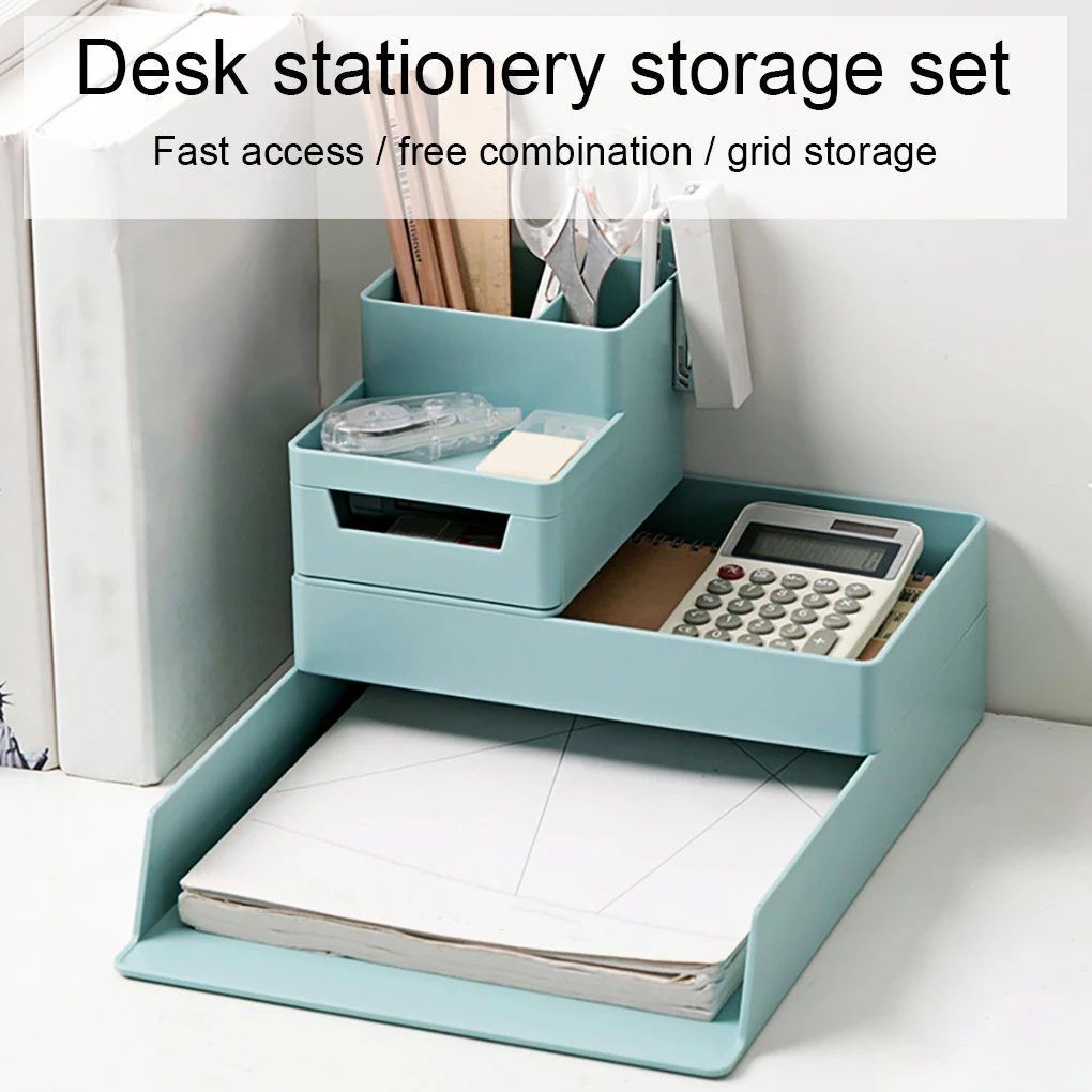 

Office Desktop Organizer A4 Paper Drawer Storage Box Multi-functional Stackable File Cabinet A4 Drawer Stationery Storage Box