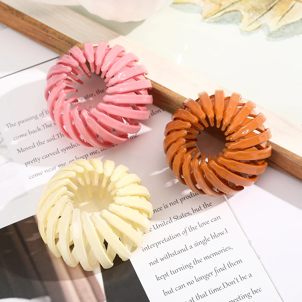 New Fashion Women Bun Hair Claw Horsetail Buckle Hair Clip Bird Nest Expanding Hair Accessories Female Ponytail Hair Accessories