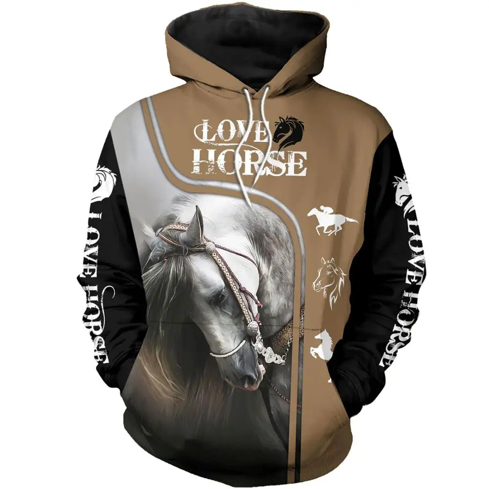 

Love Horse Pattern Beautiful 3D Printed Men Hoodies/sweatshirts Harajuku Fashion Hooded Autumn streetwear sudadera hombre KY-9