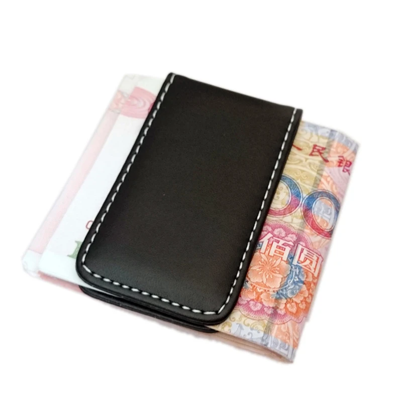 Magnetic Money Clip Men Women Leather Money Clip Wallet Card Holder Dollar Cash Case Banknote Clips Holders Slim Wallet For Mens