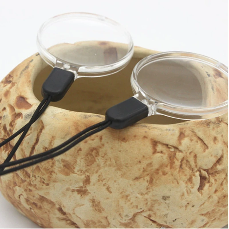 10 Bags 3X Magnification Gift Toy Portable magnifying glass for mobile phone rope Decorative Magnifiers