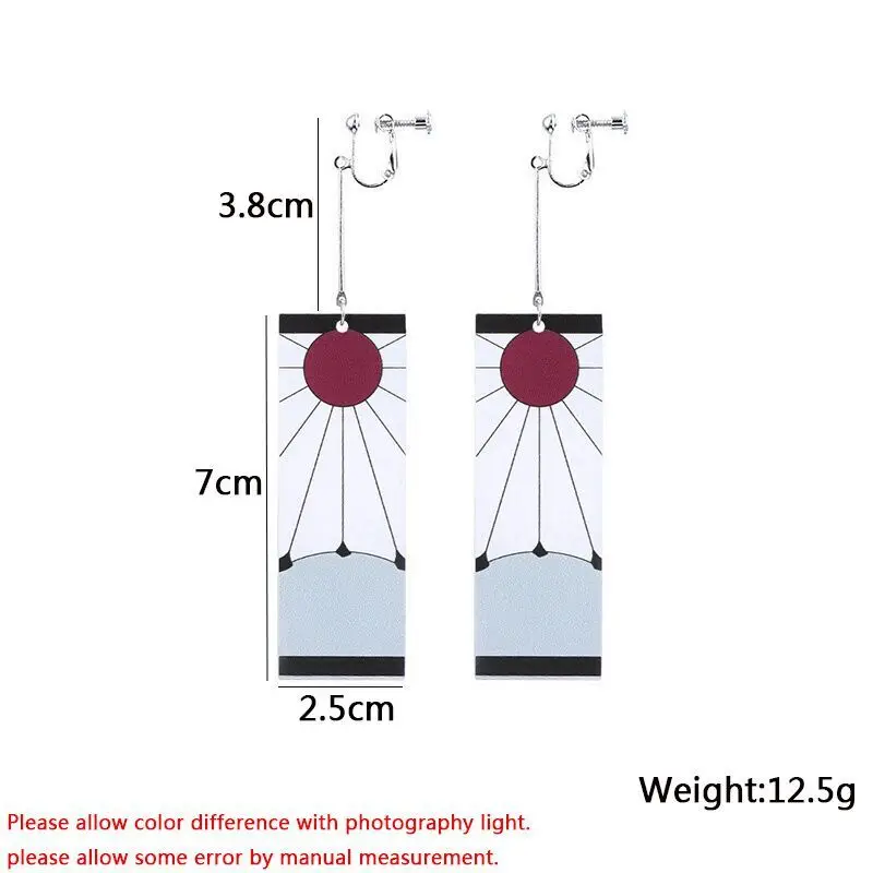 Trend Of Ghost Slaying Blade Earrings Stove Door Tanjirou The Same Sun Earrings Butterfly Ninja Two-Dimensional Animation
