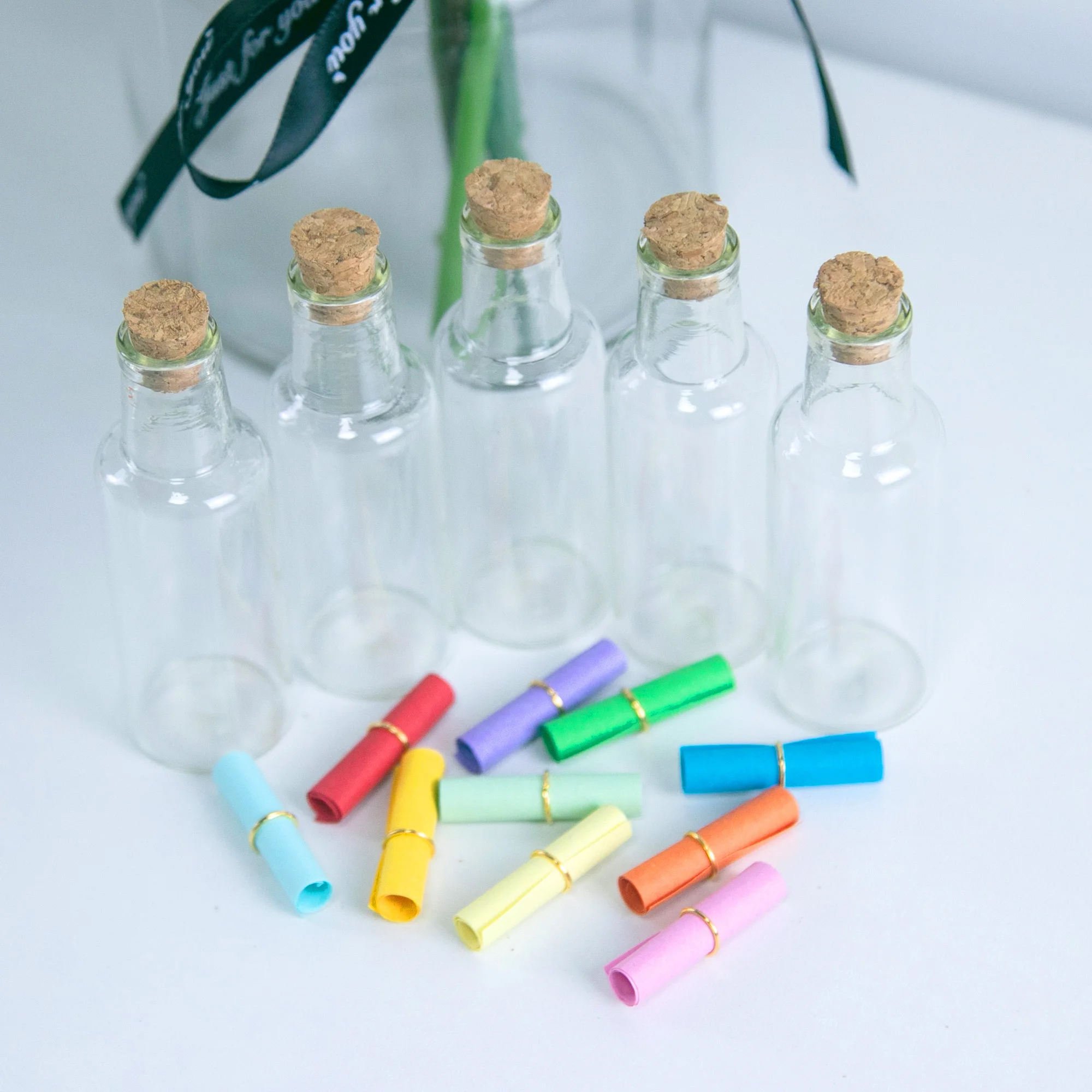 24Pcs 35ml Craft Vials Mini Hyaline Glass Container with Corks Creative Handicraft Reusable Drift Sand Gifts Bottles