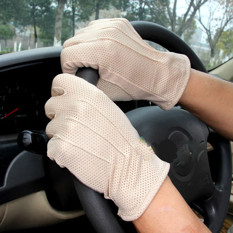 Men Summer Sports Fitness Non-slip Cycling Sunscreen Short Sun Mittens Thin Cotton Breathable Touch Screen Driving Gloves L20