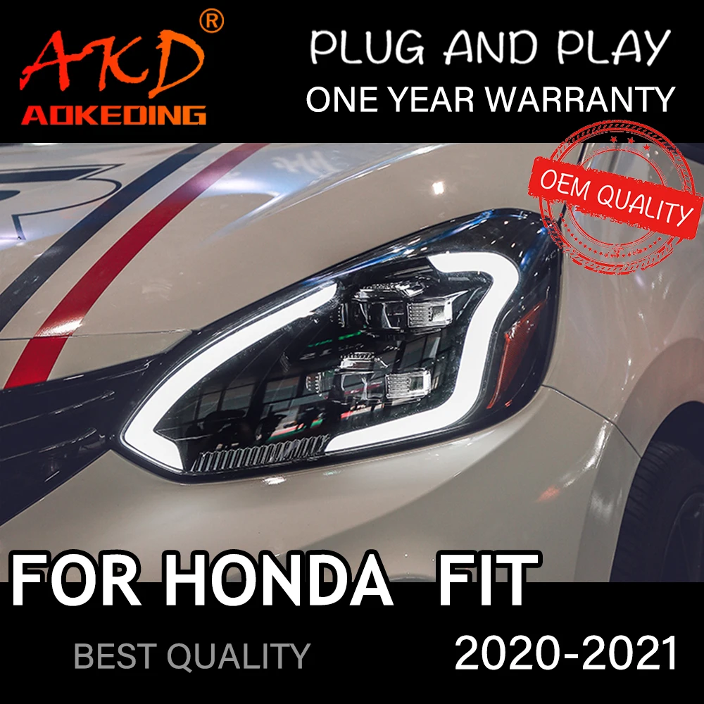 Headlight For HONDA JAZZ GR9 Fit 2020-2022 Car автомобильные товары LED DRL Hella 5 Xenon Lens Hid H7 FIT Car Accessories