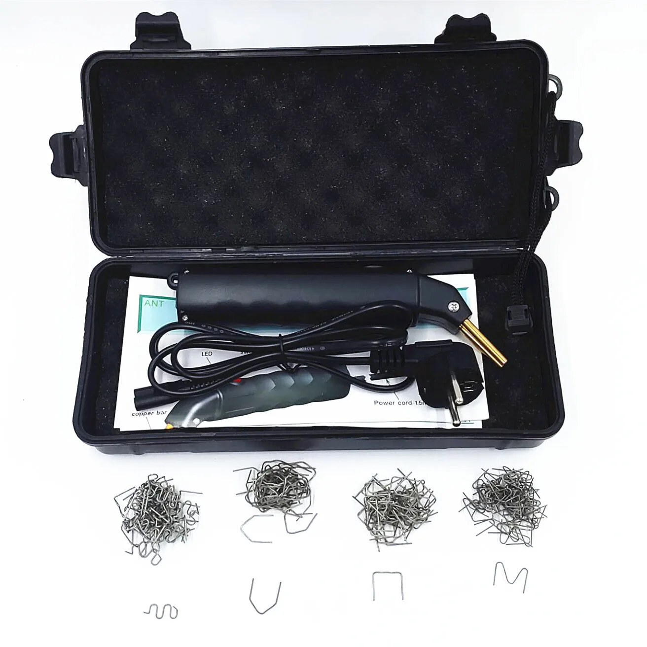Pistola di riparazione in plastica cucitrice in plastica calda riparazione paraurti pistola a saldare saldatore in plastica saldatura a caldo riparazione unghie graffette per saldatore