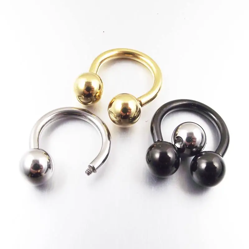 1 Piece 2.5x14x8mm Big Size Stainless Steel  Hoop Sexy Rings Lip Horseshoe Nipple PA Nose Rings Body Piercing Jewelry