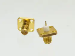 1Pcs ConnectorRP-SMA Female Plug with 4 holes Flange deck PTFE solder RF