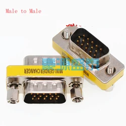 10PCS/Lot RS232 DB15 Female/Male To Male-Female Socket/Jack Adapter Connector 15P VGA MINI Gender Changer