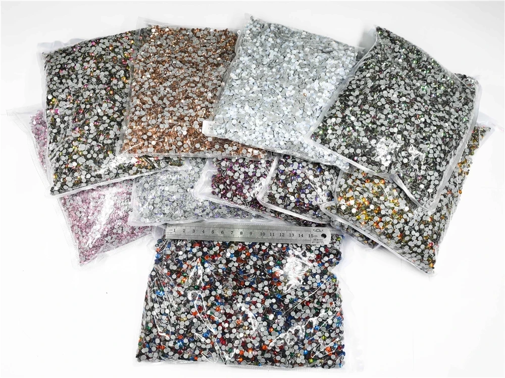 

Bulk Bag 100Gross SS16 42Colors Wholesale Top Quality Better DMC Hotfix Rhinestones Crystal Hot Fix Rhinestone Garment