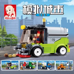 Sluban Building Block City Town Great Vehicles Municipal Car Road Sweeper 136pcs Educational Bricks Toy Boy-No Retail Box