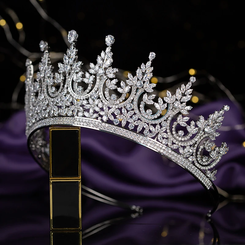 Tiaras and Crown HADIYANA Gorgeous Headbands Queen Tiaras Bridal Hairband Party Wedding Hair Jewelry Accessories BC5989 Corona