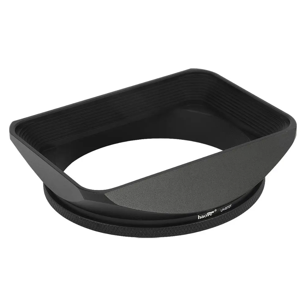 Haoge 72mm Square Metal Lens Hood with Cap for 72mm Canon Nikon Leica Zeiss Nikkor Fuji Lens and 72mm Filter Thread Lens