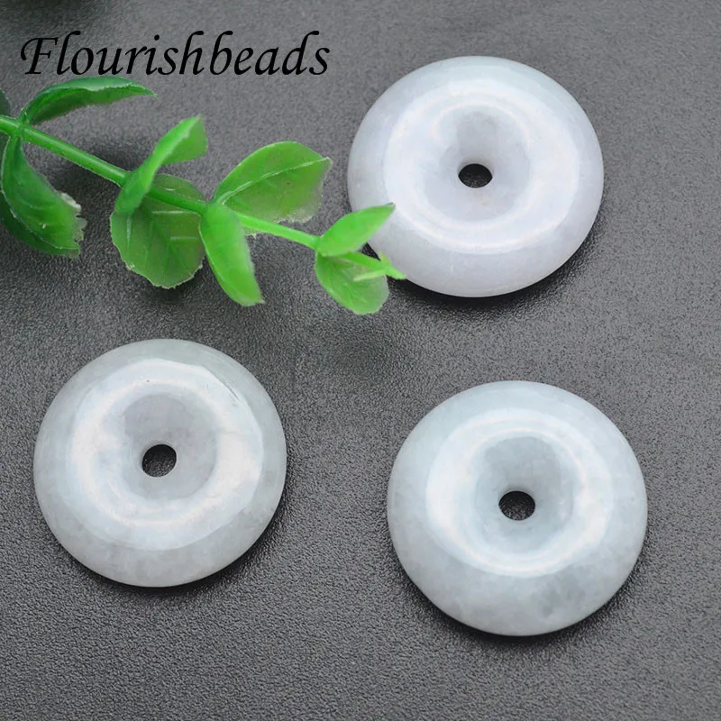 Flat Round Smooth 25mm natural J Donut Shaped Pendant for Handmade for Necklace Bracelets DIY Jewelry Components Making