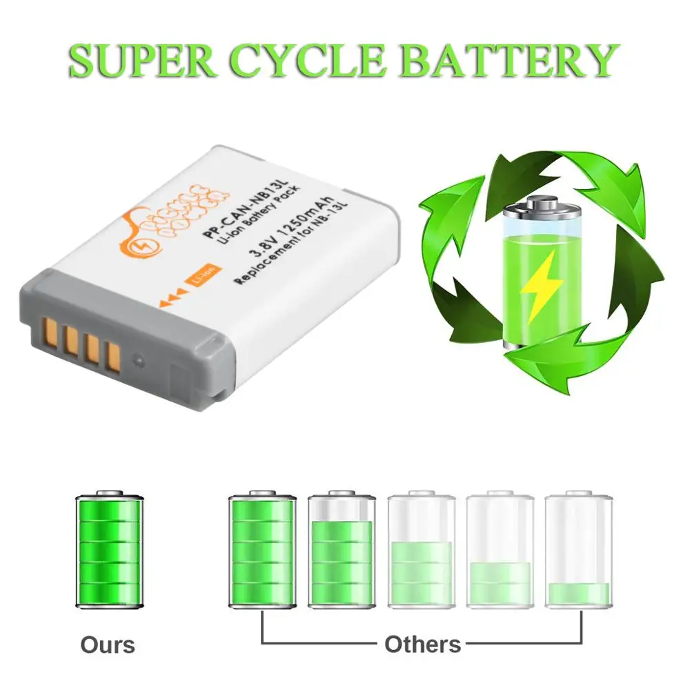 1250mAh Battery For Canon NB-13L NB 13L NB13L  LED 3-Slots Charger  G7 X Mark II G7X G5 X G5X G9 X G9X SX620 SX720 HS Camera
