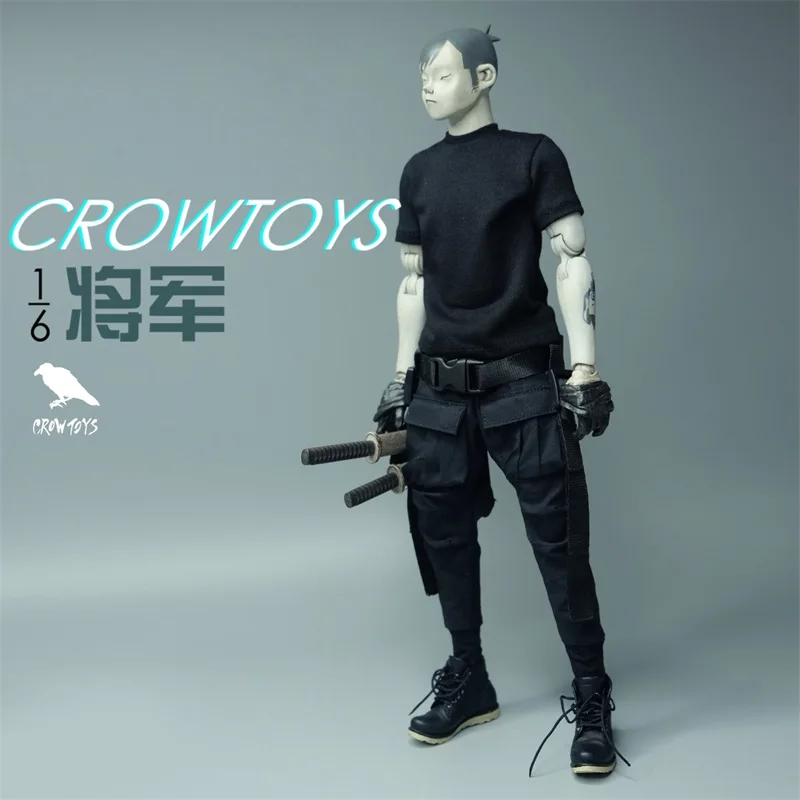 

Hot Sales 1/6th CROWTOYS Trendy For Boys Black Shirt Pants Belt No Body For Usual 12inch Soldier Action Collectable