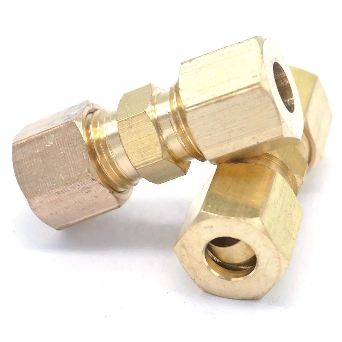 Fit 1/4 "x 1/4" трубка OD прямой компрессионный Соединительный латунный фитинг соединители для труб адаптеры 229 PSI