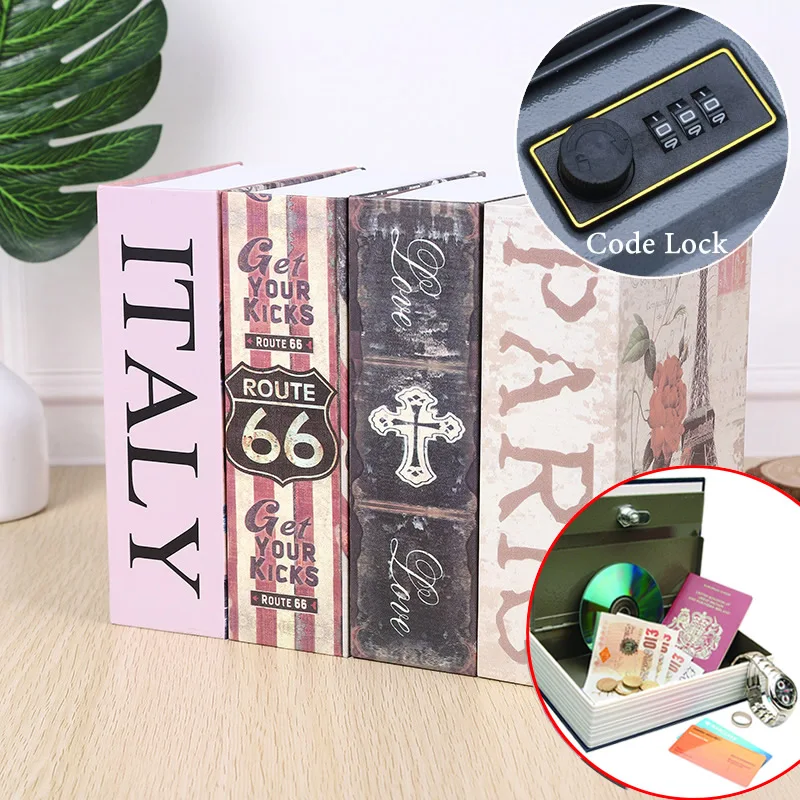 Size S 10/Color Combination Lock Hidden Box Security Lock Key Lock Strongbox Steel Simulation Book New Fashion 118*115*55mm