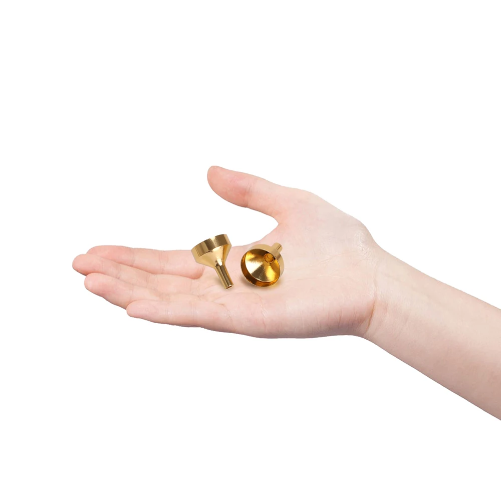 10pcs Mini Metal Funnels For Filling Small Bottles Transferring Liquid Refill Perfume Essential Oil Random Gold Silver