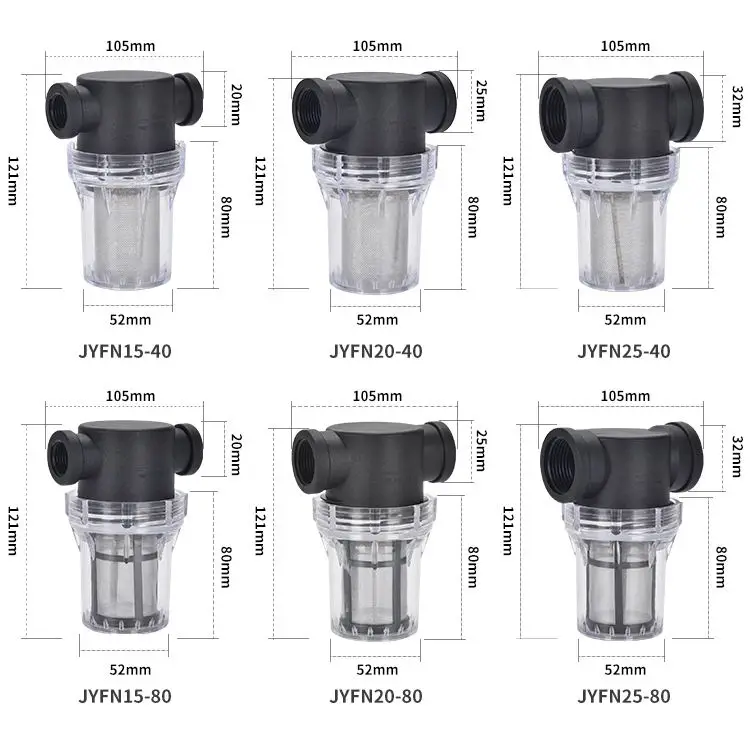 Filtro de água para lavagem de carro, filtro de malha em linha com 1/2,3/4 polegadas para irrigação de alto fluxo, jardinagem, entrada de água