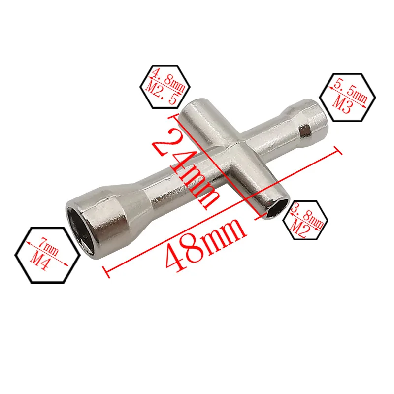 1Pcs E3D V6 Nozzle Mini Spanner M2 M2.5 M3 M4 Screw Nut Hexagonal Cross Wrench Sleeve socket Maintenance Tool