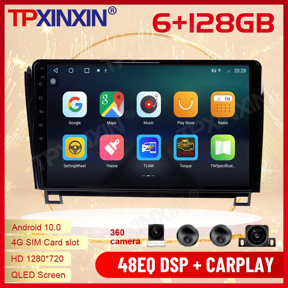 2 Din Carplay Android Radio Receiver For Toyota Tundra 2008 2009 2010 2011 2012 2013 2014 2015 2016 2017 Auto Recorder Head Unit