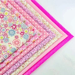 Booksew Cotton Fabric Mix 7 Pieces/Lot Plain Fat Quarters Bundle for Dolls Patchwork Pink Color Scrapbooking Sewing Toys Doll CM