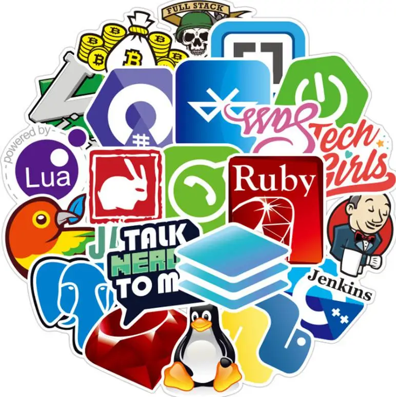

10/30/50/100pcs Programmer Programming Children's Pencil Cases Sticker Scooter Glasses Cups Bike Mobile Laptop Traveling Diy