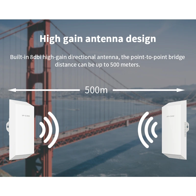 2 Pcs Wireless Bridge 2.4GHz Outdoor CPE Router Wi-Fi Access Point WDS  300Mbps Long Range Extender Wifi Repeater For IP Camera