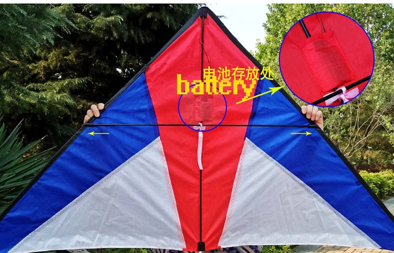 Outdoor Toy Delta LED Fabric Kite Wind Easy Control With Handle Line kites for Adults Children Sale String