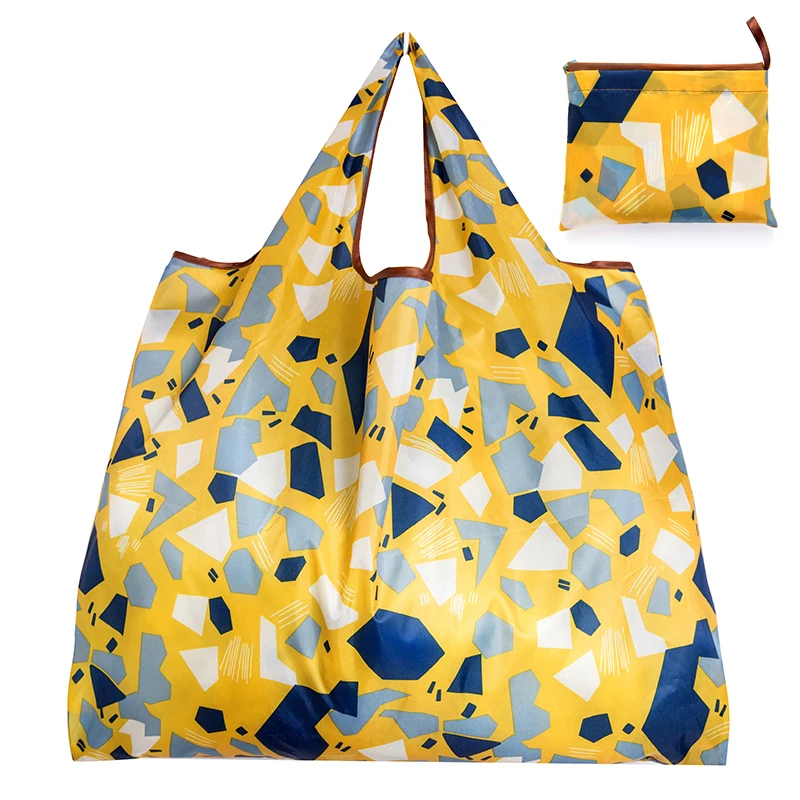 Große Tragetasche im persönlichen Stil, ECO, wiederverwendbar, Polyester, tragbar, Schultertasche, Damenhandtaschen, faltbare Tasche, Einkaufstasche, Aufbewahrung – Detail 28