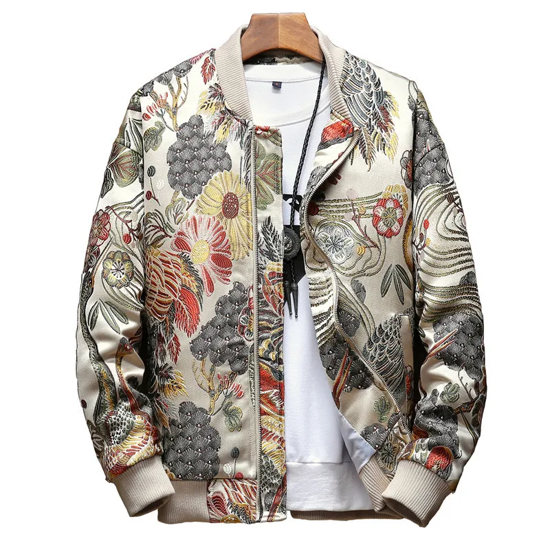 2022 New Japanese Embroidery Men\'s Jacket Coat Men\'s Hip Hop Street Clothing Men\'s Jacket Bomber Jacket Men\'s Clothing Plus size