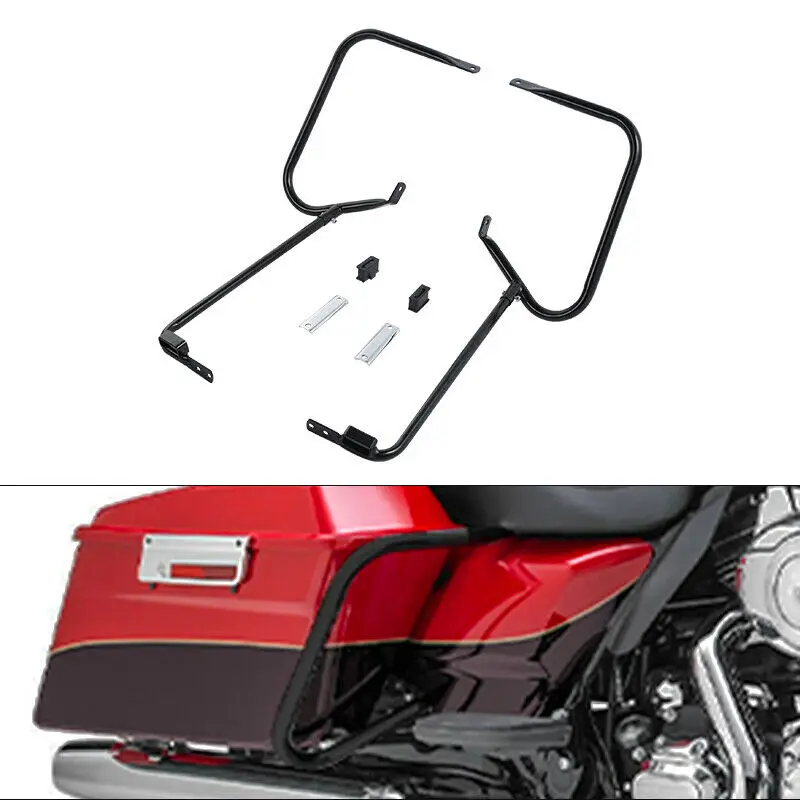 

Saddlebag Bracket Guard W/ Support Bar For Harley Touring CVO Electra Street Glide Road King Ultra Classic FLHT FLHR FLTR 97-08