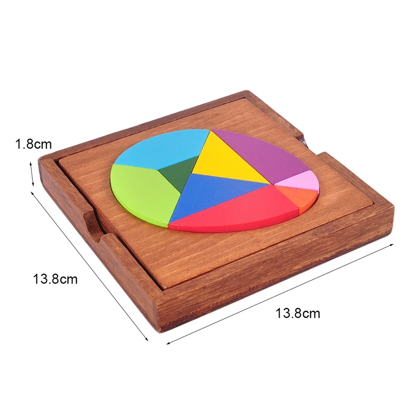 IQ Wooden Puzzle Toys Colorful Egg Shape Jigsaw Puzzle with Wooden Box Toys for Children Adults Intellectual Development 6 Years