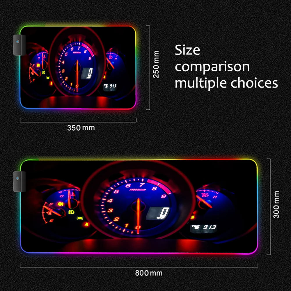 Mairuige Auto Parts Instrument RGB Large Mouse Pad Game Console Computer Mousepad Game Player LED Backlight XXL Gaming Desk