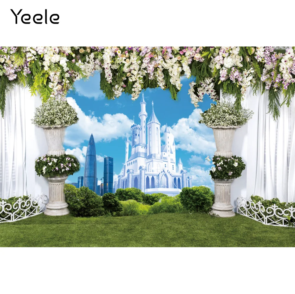 Yeele Wedding White Curtain Blossom Floral Garland Wall Party Photography Backgrounds Decoration Backdrops For Photo Studio