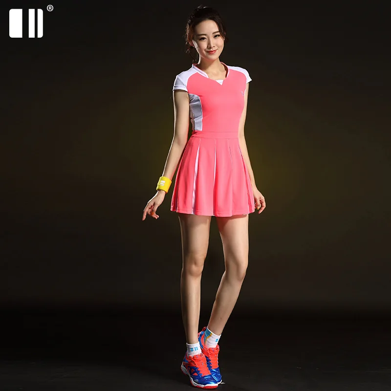 Sport Badminton Women Dress Short Sleeve Table Tennis Women\'s Suit Tennis Dress for Girl Summer Workout Jersey with Shorts