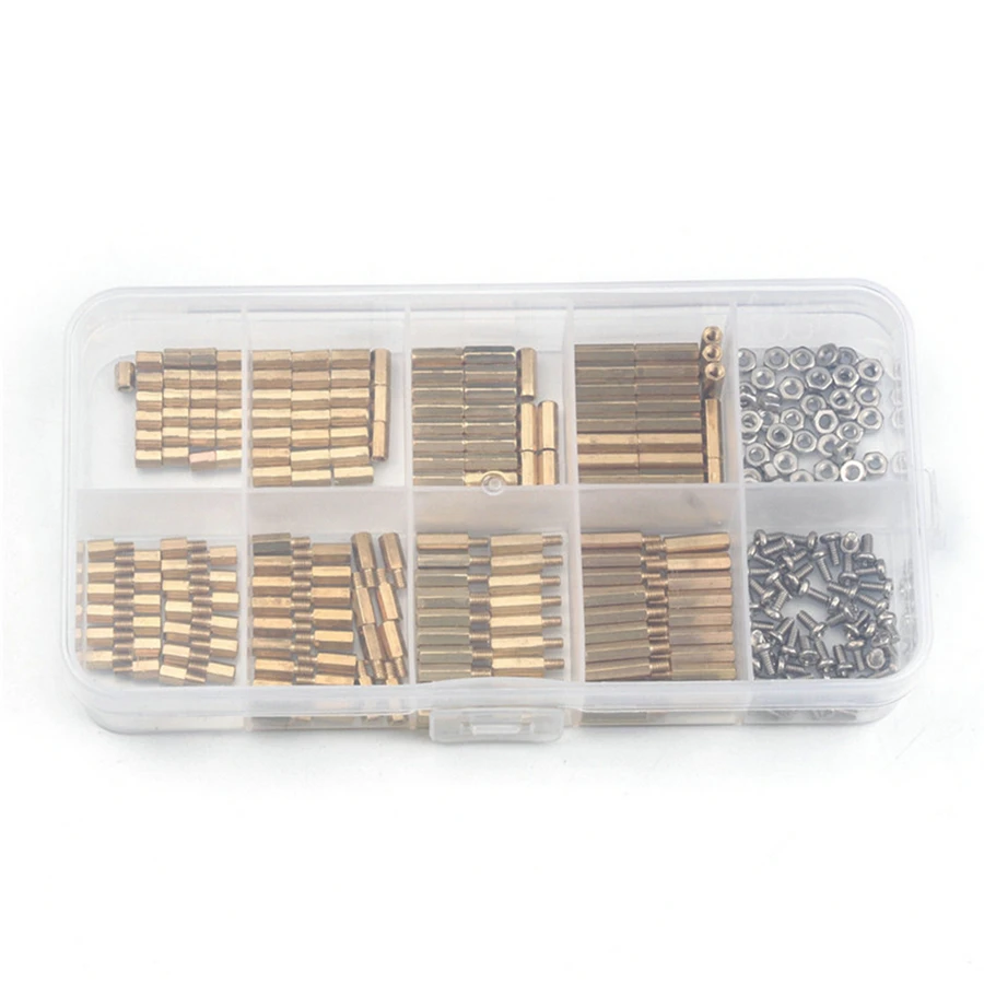 

300Pcs M2 Hex Head Brass Standoff Spacer Screw Kit M2 Brass Copper Pillar Stand