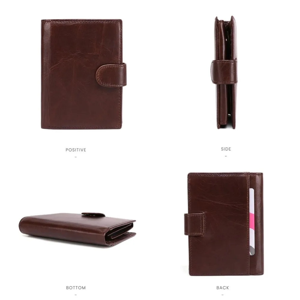 JOGUJOS-cartera Crazy Horse de cuero genuino para hombre, billetera de Negocios RFID, tarjetero para identificación, monedero de viaje