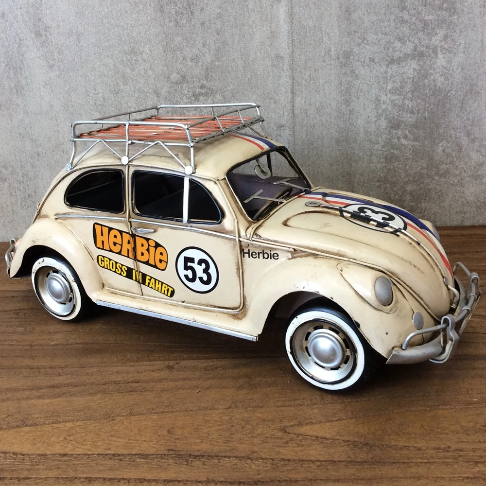 Car-Model-Toys Vintage Ironwork Beatles Tin Retro Rural Style home Decoration Crafts Handmade Handicraft Modelcar Gifts